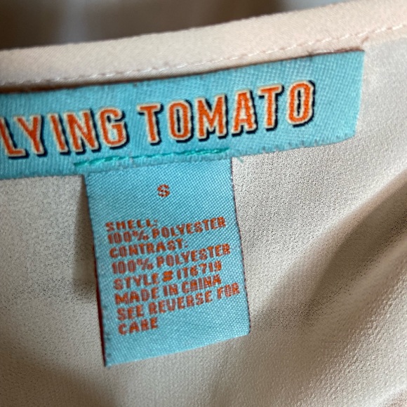 Flying Tomato Sheer Tank w/ Embroidered Designs size Small - Picture 3 of 3